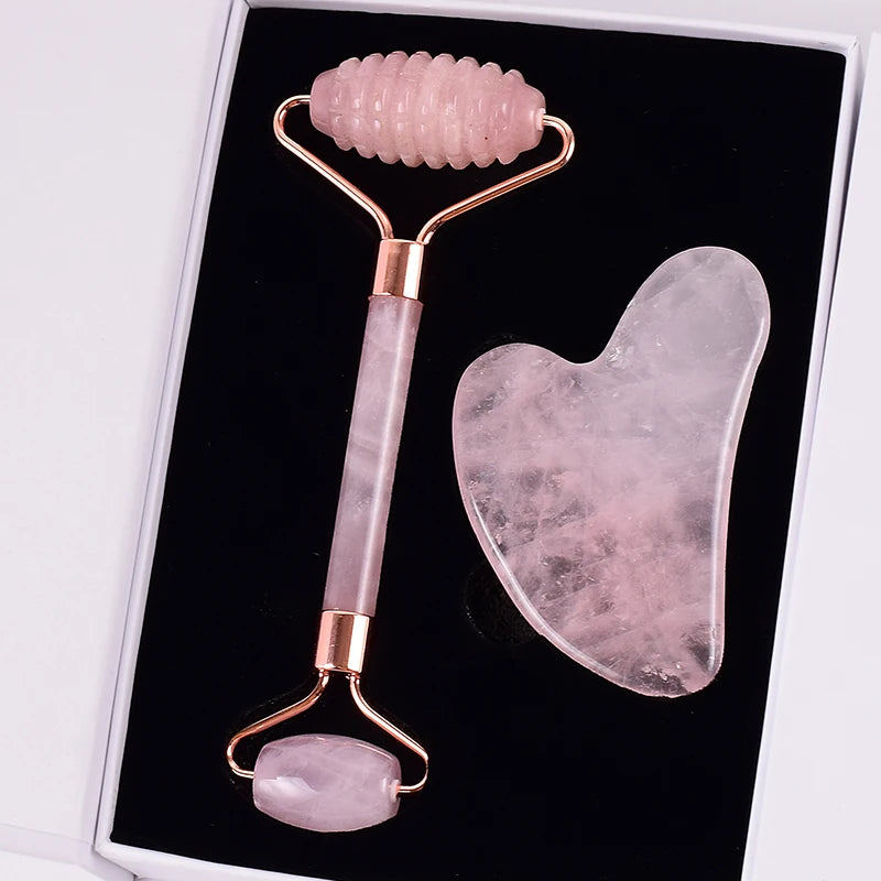 Rouleau de massage et outil Gua Sha  pour soins du visage,