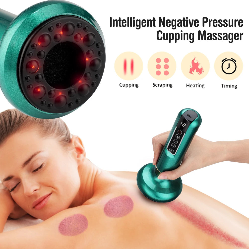 Ventouse électrique masseur ventouse sous vide GuaSha Anti Cellulite beauté santé dispositif de grattage chaleur infrarouge masseur minceur