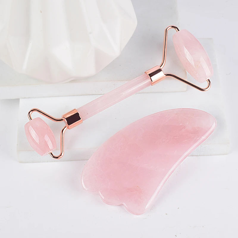 Rouleau de massage et outil Gua Sha  pour soins du visage,