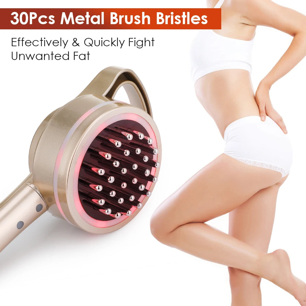 Brosse de massage micro-courant pour méridiens, anti-cellulite, lymphatique, chauffante infrarouge, vibrante, détoxification corporelle, dispositif de raclage santé