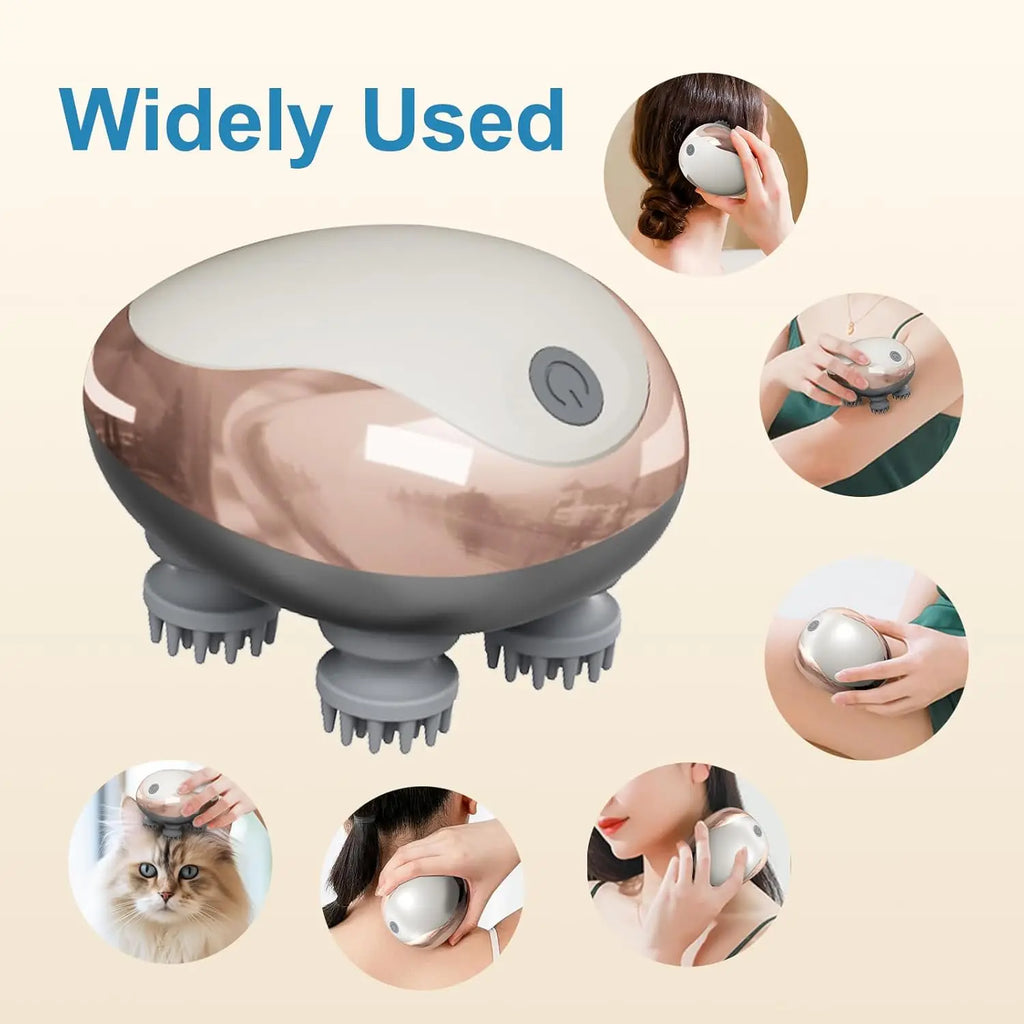 Masseur électrique de cuir chevelu, masseur de cuir chevelu Portable, grattoir de tête pour Massage complet du corps, nettoyage en profondeur et relaxation du stress.