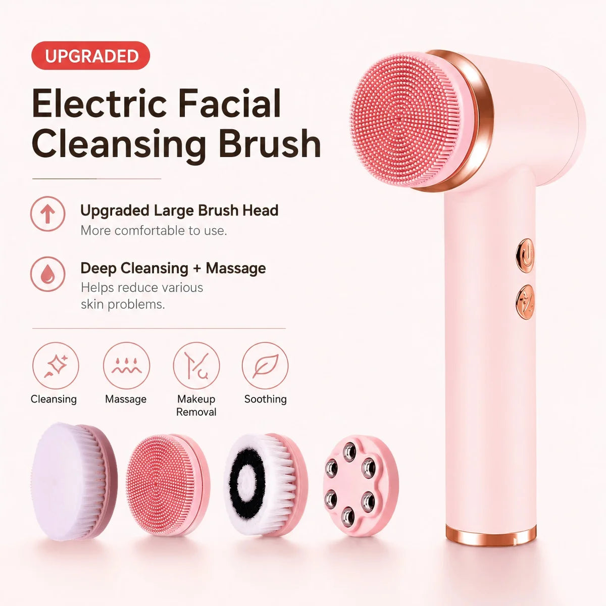 Brosse électrique de nettoyage du visage 4 en 1