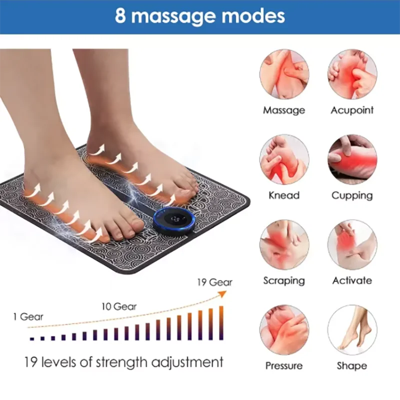 Tapis de massage électrique pour les pieds, entraîneur de relaxation musculaire pour le massage, la remise en forme, le sport en plein air, la maison, la famille, la détente