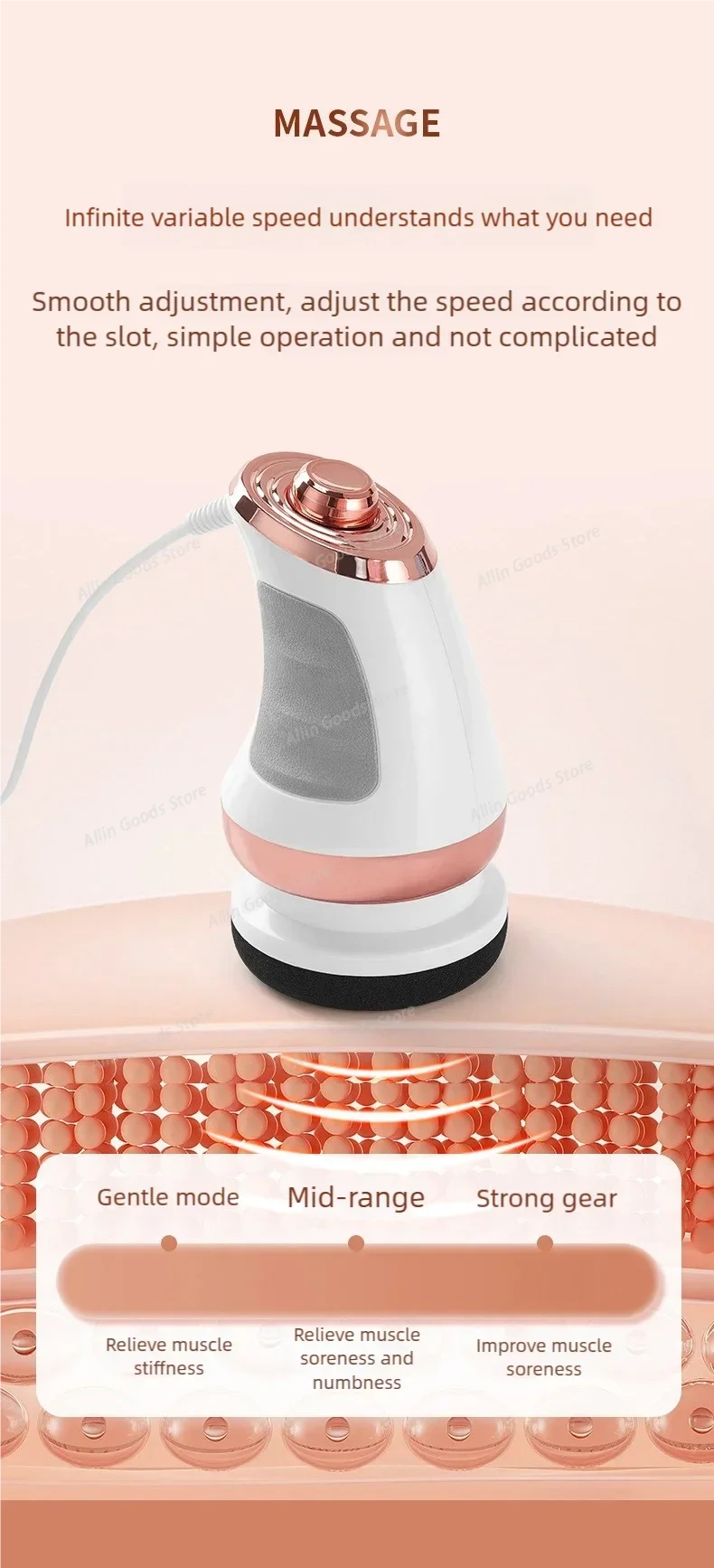 Masseur anti-cellulite 5 en 1, appareil de remodelage corporel, pistolet de massage électrique portatif à 3 niveaux, raffermissant la peau du ventre, de la taille, des fesses et des bras