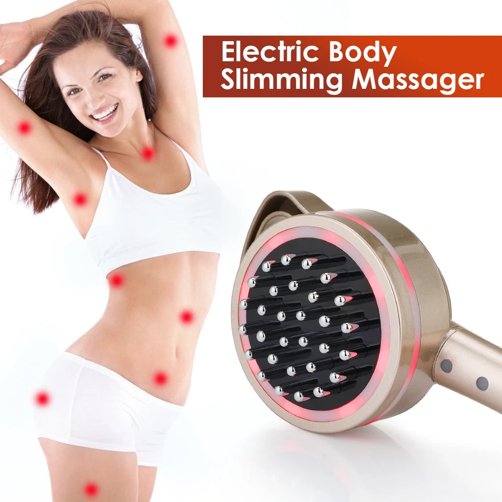Brosse de massage micro-courant pour méridiens, anti-cellulite, lymphatique, chauffante infrarouge, vibrante, détoxification corporelle, dispositif de raclage santé