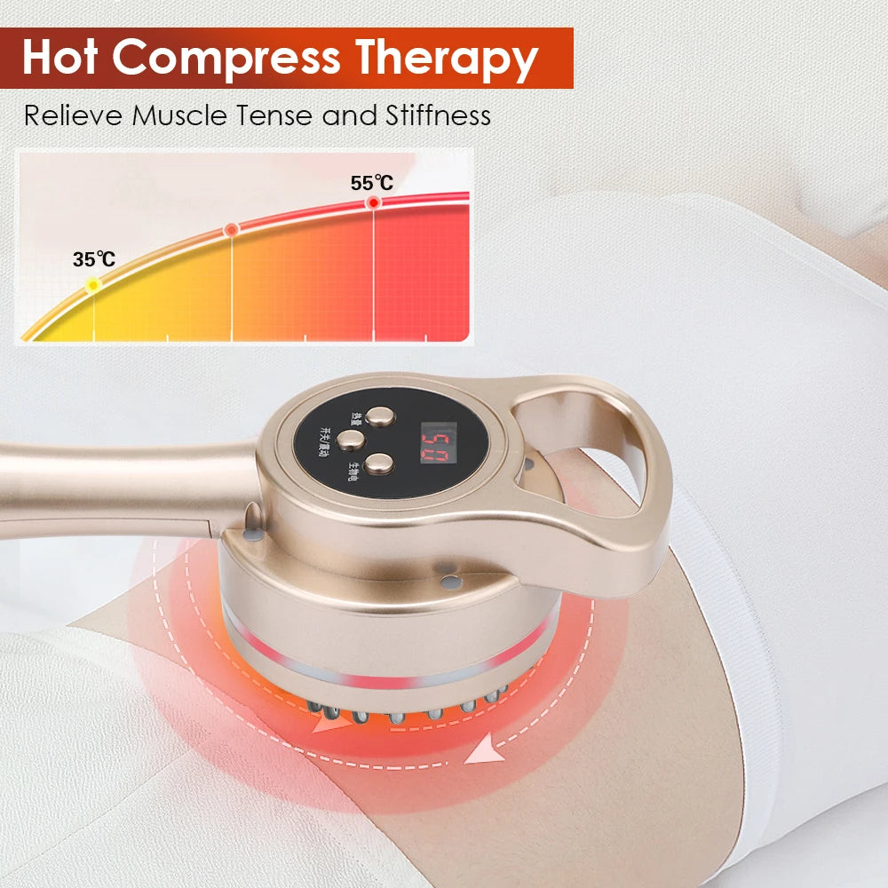 Brosse de massage micro-courant pour méridiens, anti-cellulite, lymphatique, chauffante infrarouge, vibrante, détoxification corporelle, dispositif de raclage santé