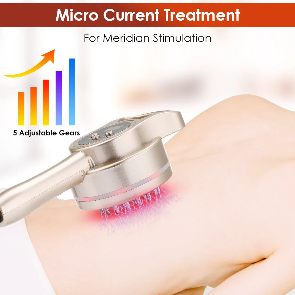 Brosse de massage micro-courant pour méridiens, anti-cellulite, lymphatique, chauffante infrarouge, vibrante, détoxification corporelle, dispositif de raclage santé