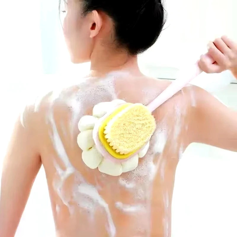 Brosse de bain douce pour le dos pratique avec son manche long
